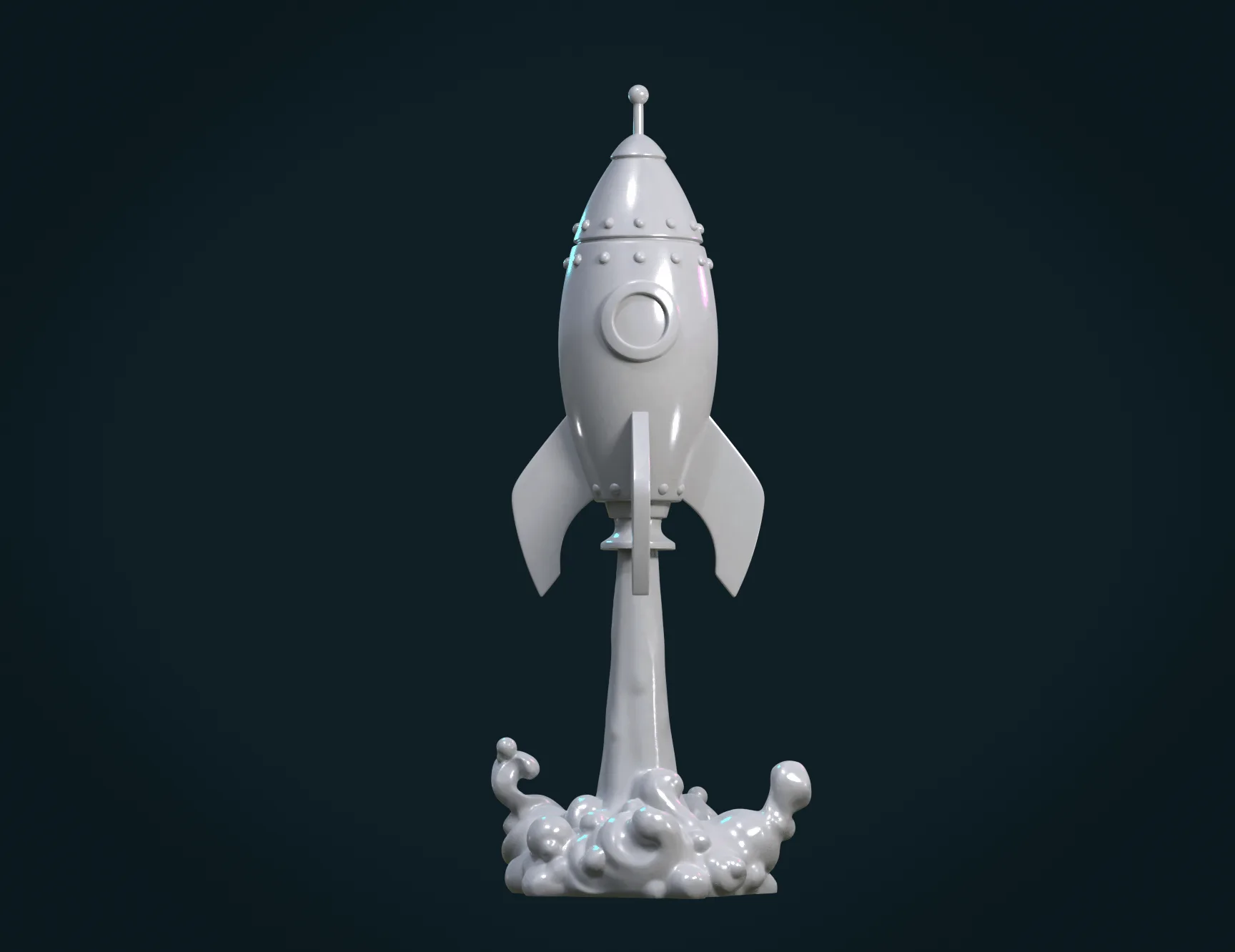 Cartoon Rocket - 3D Print Ready