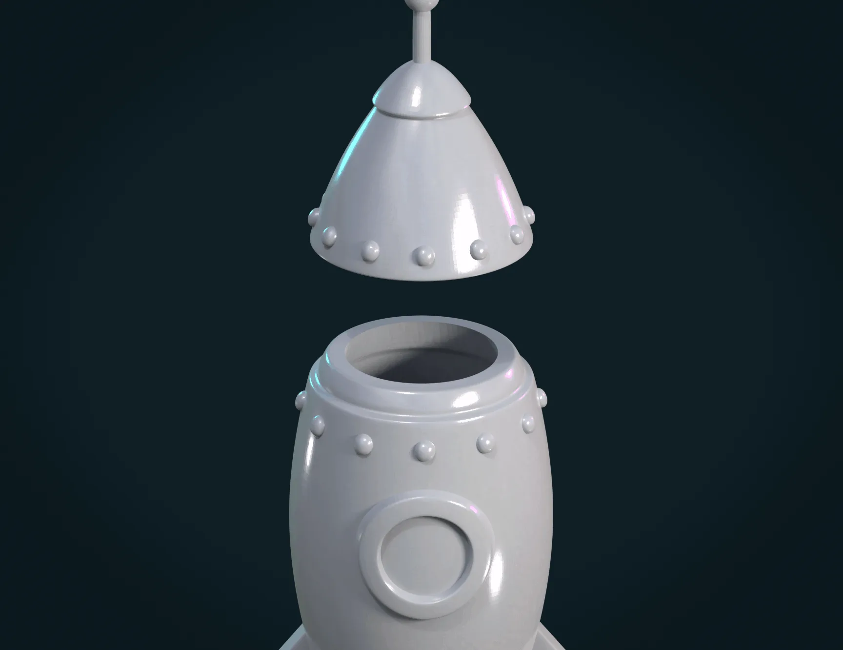 Cartoon Rocket - 3D Print Ready