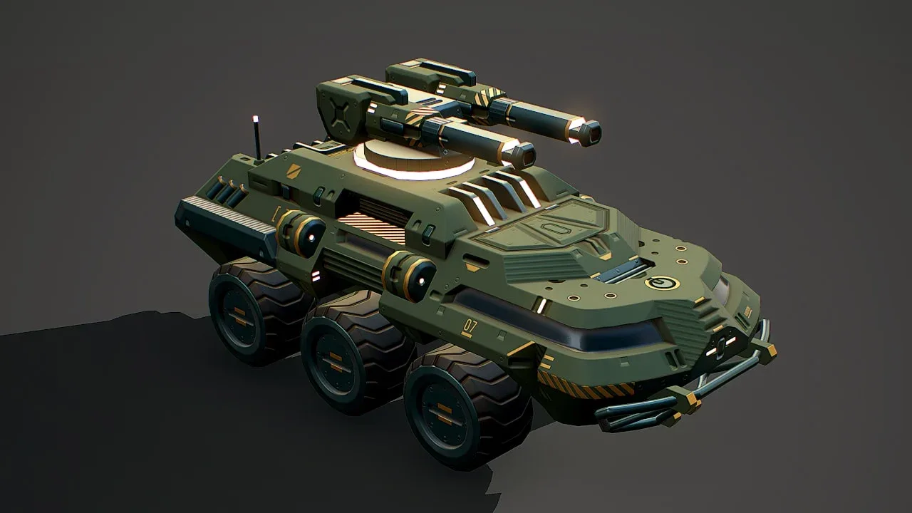 RTS SCI-FI Light Tank | Troop Transport - Game Ready