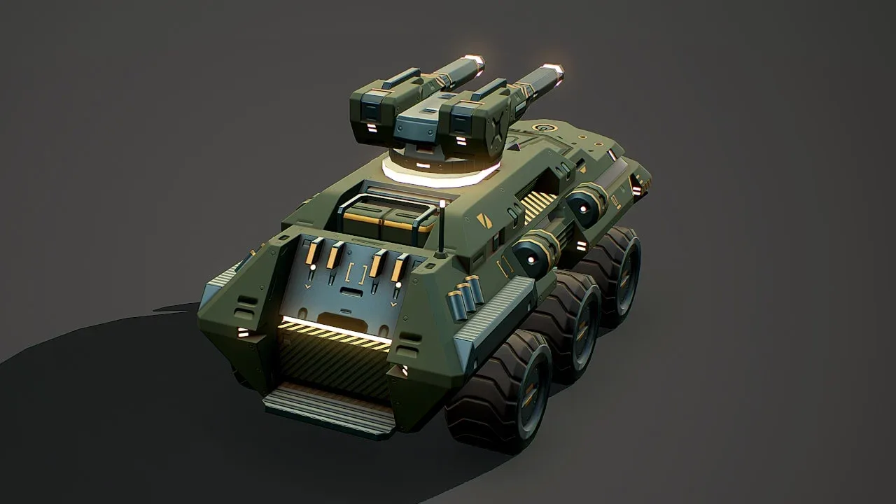 RTS SCI-FI Light Tank | Troop Transport - Game Ready