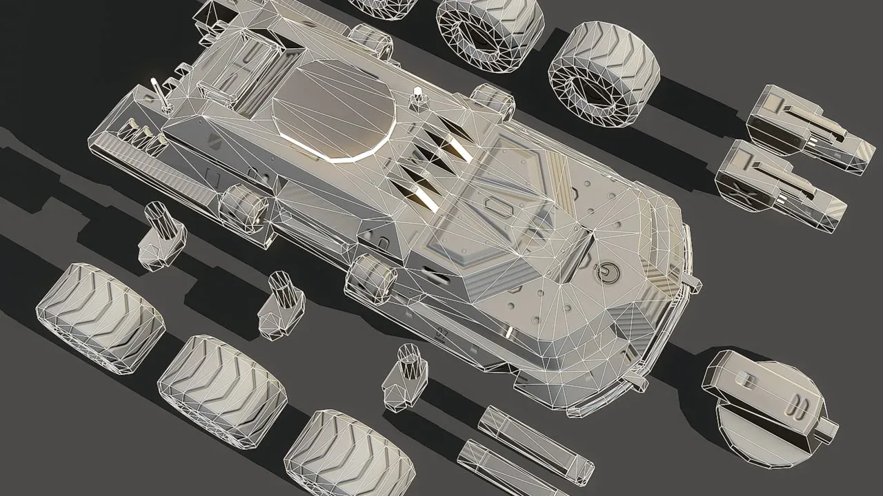 RTS SCI-FI Light Tank | Troop Transport - Game Ready