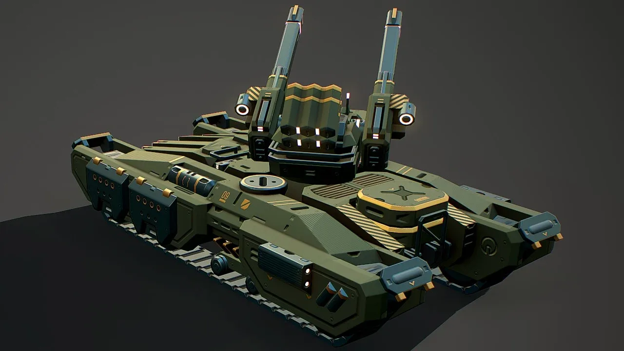 RTS SCI-FI Heavy Tank - Game Ready