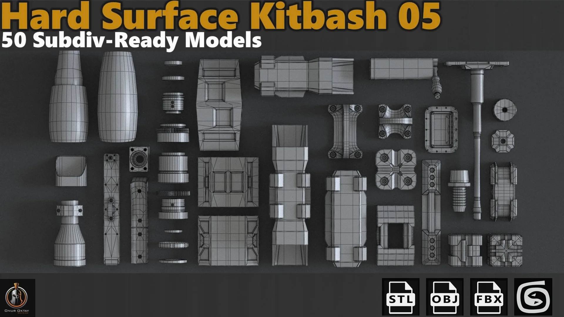 Hard Surface Sci-Fi Industrial KitBash Library 05