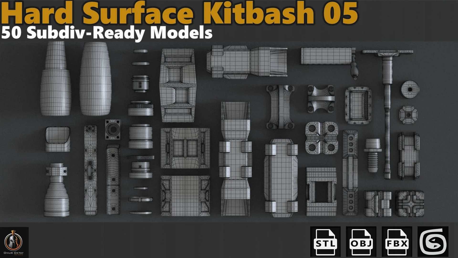 Hard Surface Sci-Fi Industrial KitBash Library 05