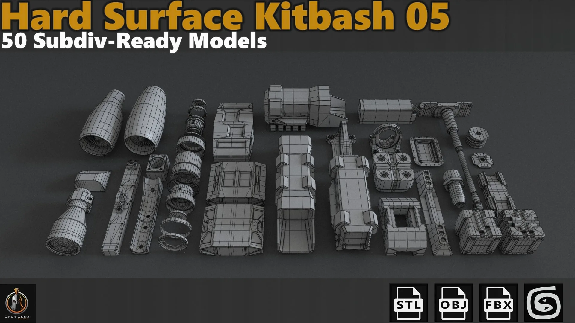 Hard Surface Sci-Fi Industrial KitBash Library 05