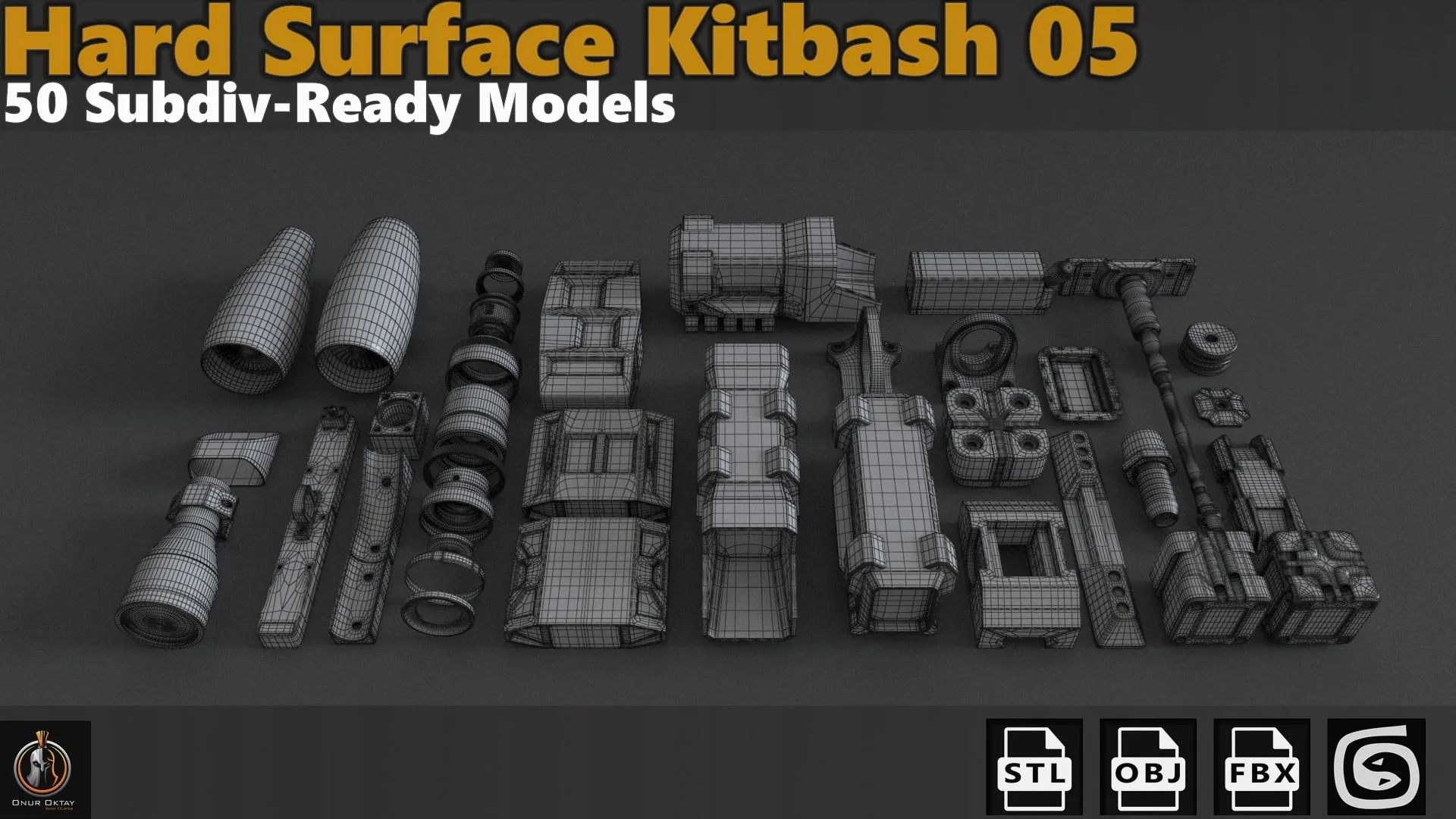 Hard Surface Sci-Fi Industrial KitBash Library 05