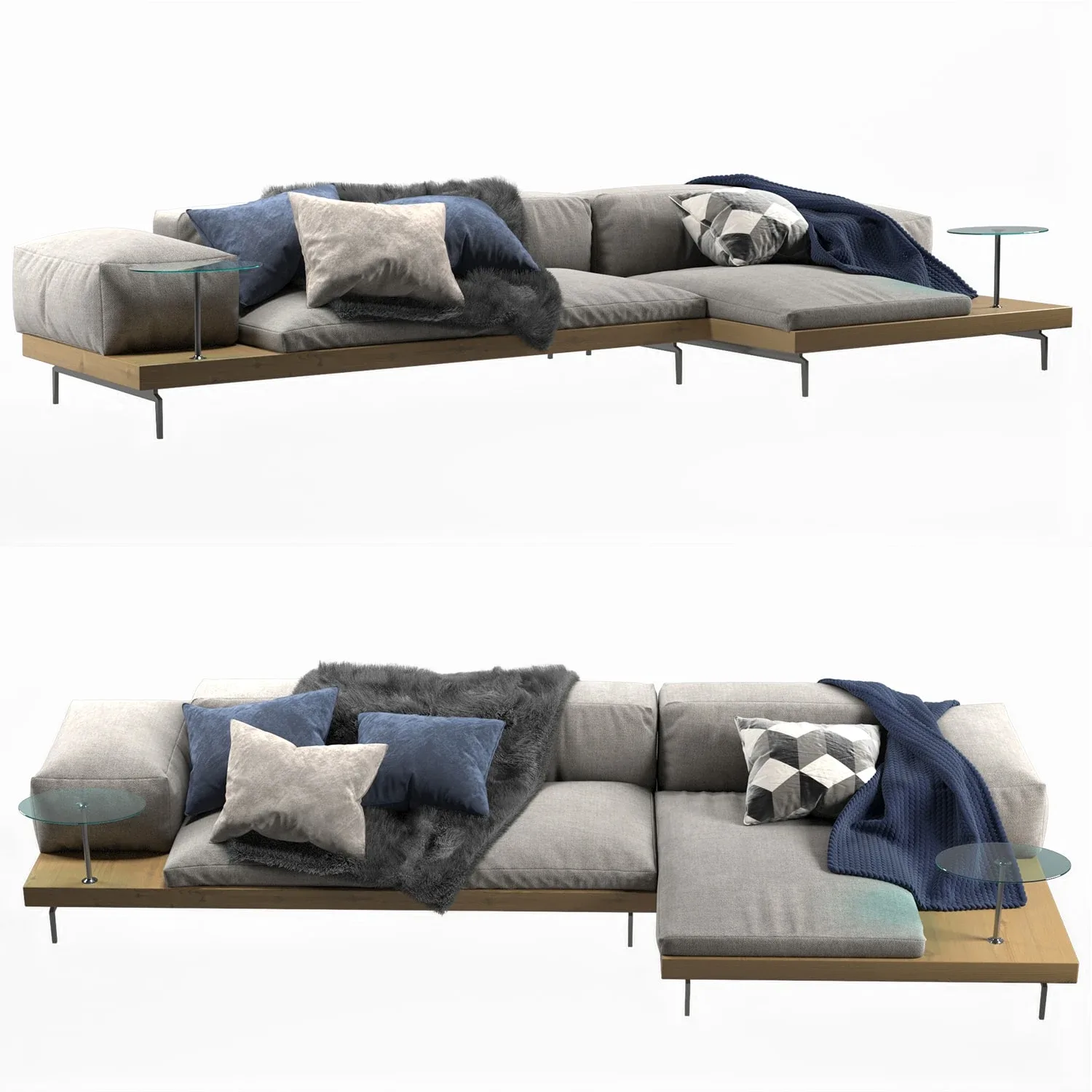 DOCK Sofa with Chaise Lounge By B&B Italia