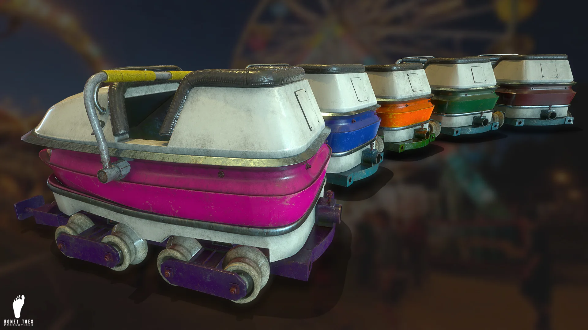 Carnival Roller Coaster Carts - Game Ready