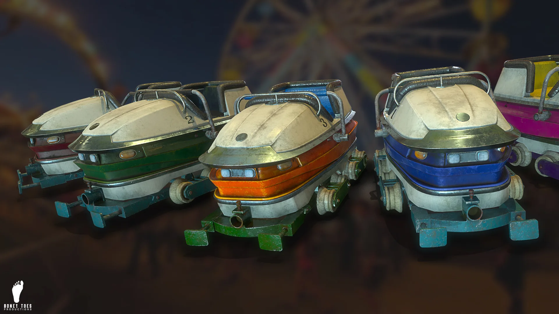 Carnival Roller Coaster Carts - Game Ready