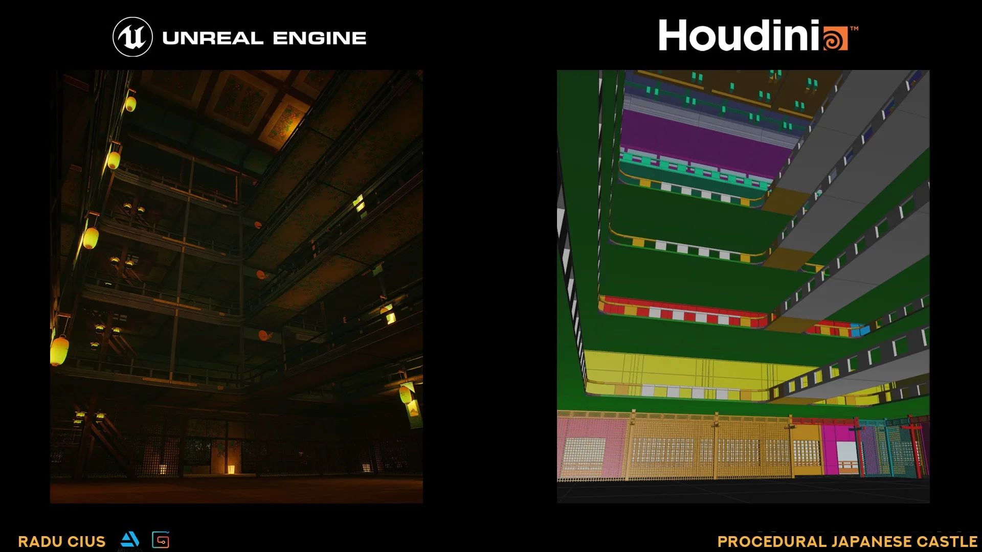 Houdini Tutorial Procedural Japanese Castle in Unreal Engine 4