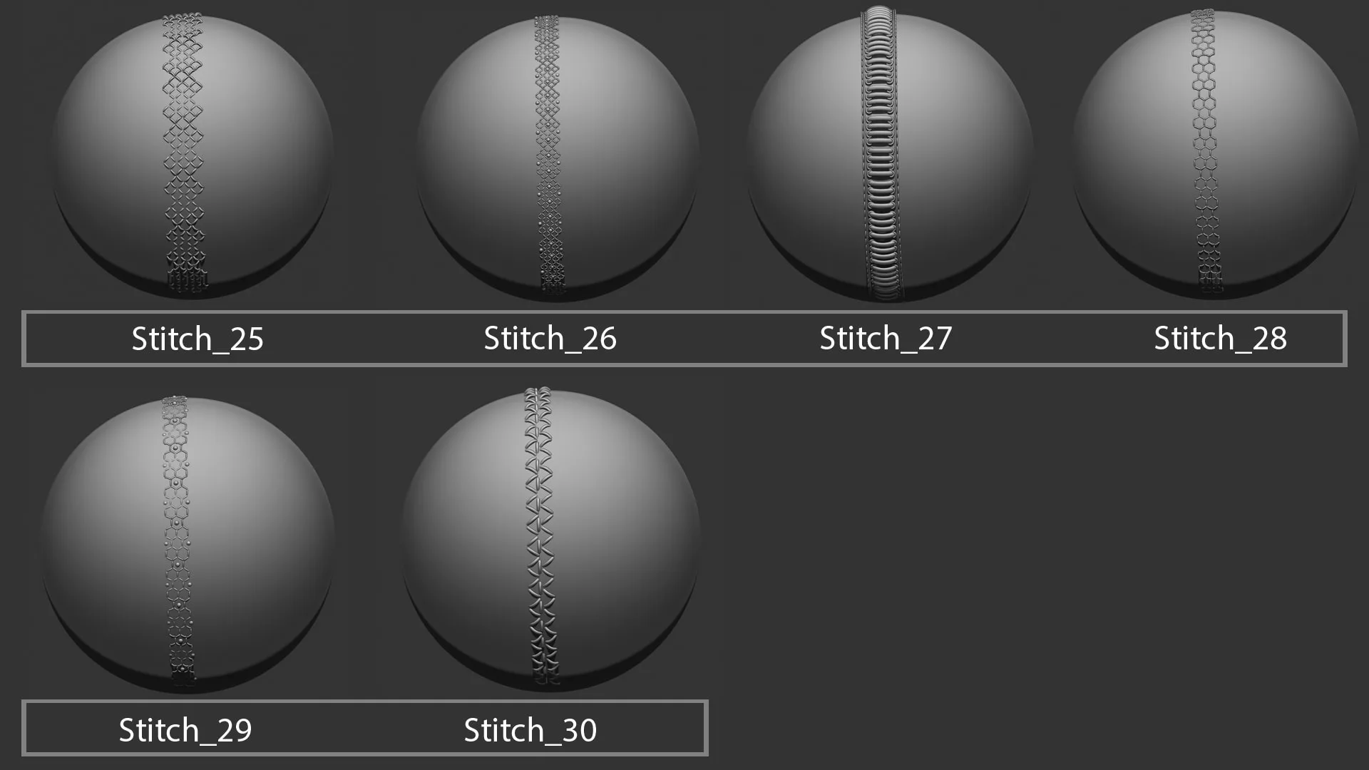 30 IMM Stitches/Sewing Brush for Zbrush