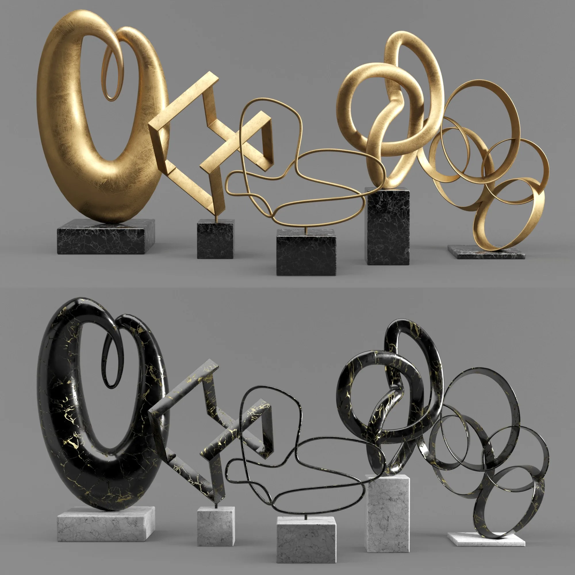 Decorative Set Vol.01: Abstract Sculptures