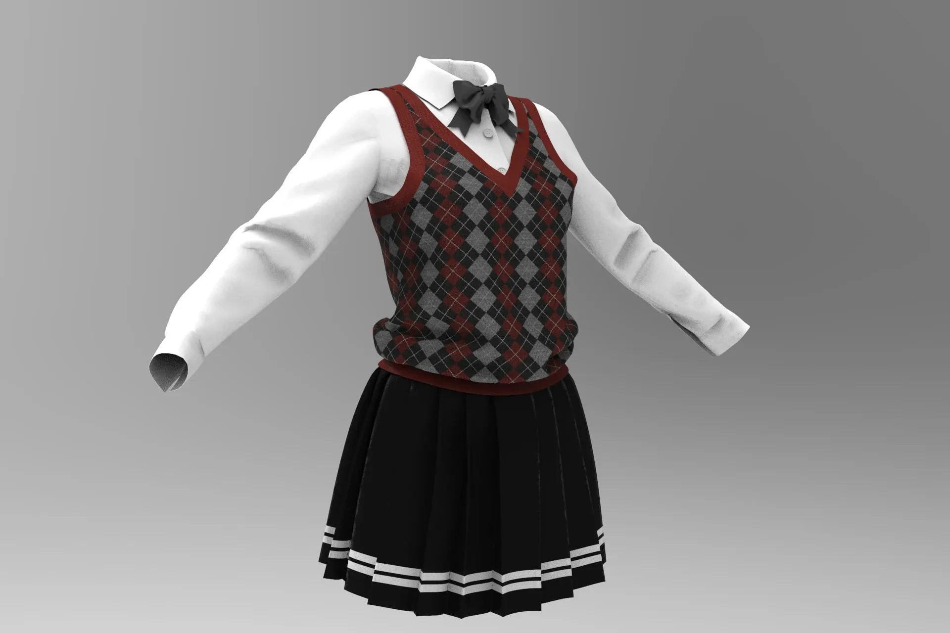 Marvelous Designer Clothes - 14 Sweater Uniform - Clo3D