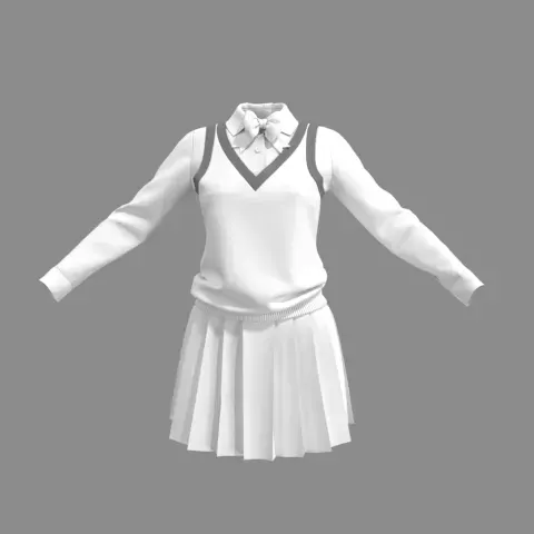 Marvelous Designer Clothes - 14 Sweater Uniform - Clo3D