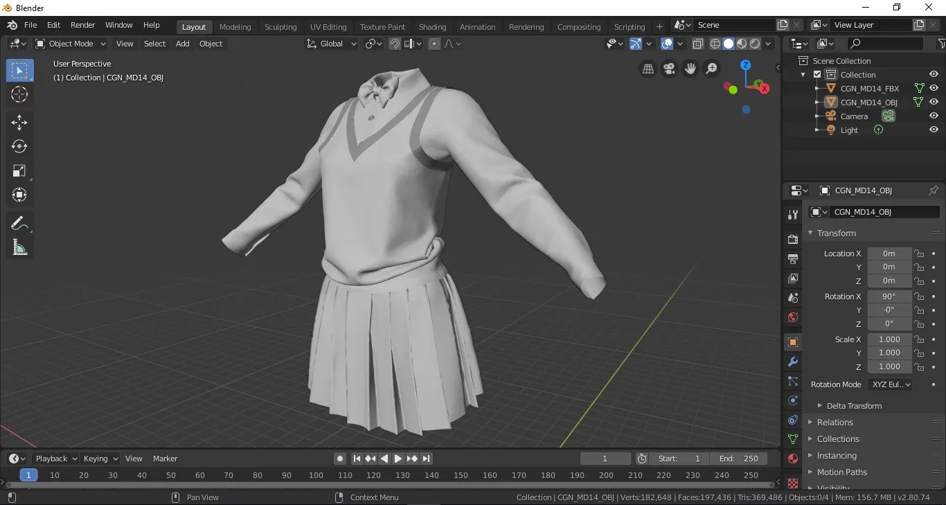 Marvelous Designer Clothes - 14 Sweater Uniform - Clo3D