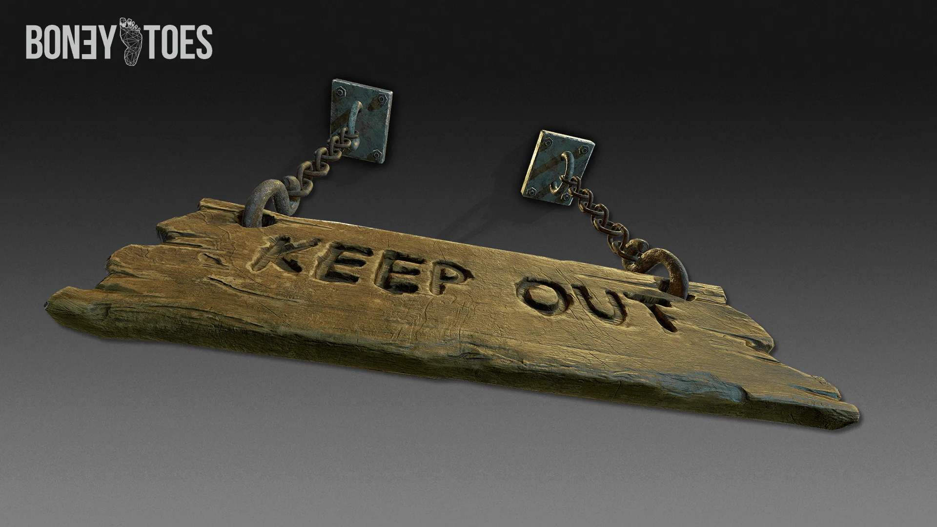 3D Keep Out Hanging Signs - Game Ready