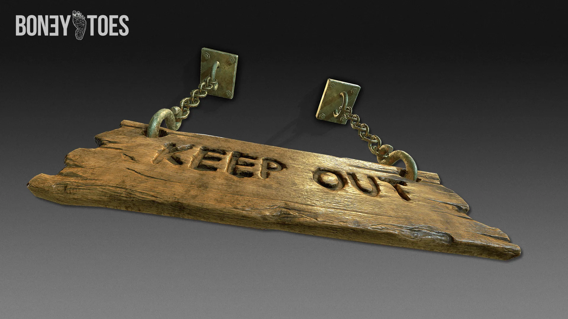 3D Keep Out Hanging Signs - Game Ready