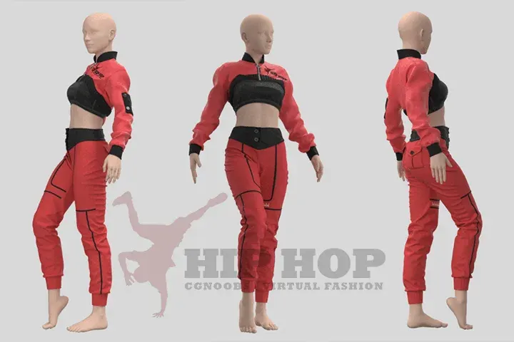 Women Hiphop Jumpsuit - 34 Marvelous Designer & Clo3D