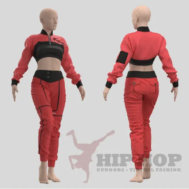 Women Hiphop Jumpsuit - 34 Marvelous Designer & Clo3D