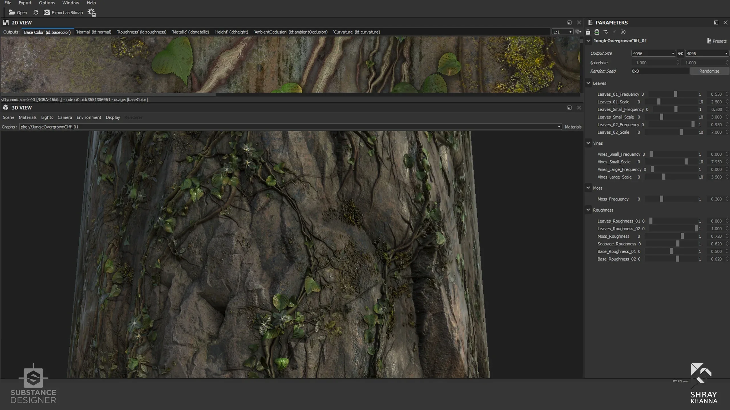 Substance Material I Textures I Jungle Overgrown Cliff