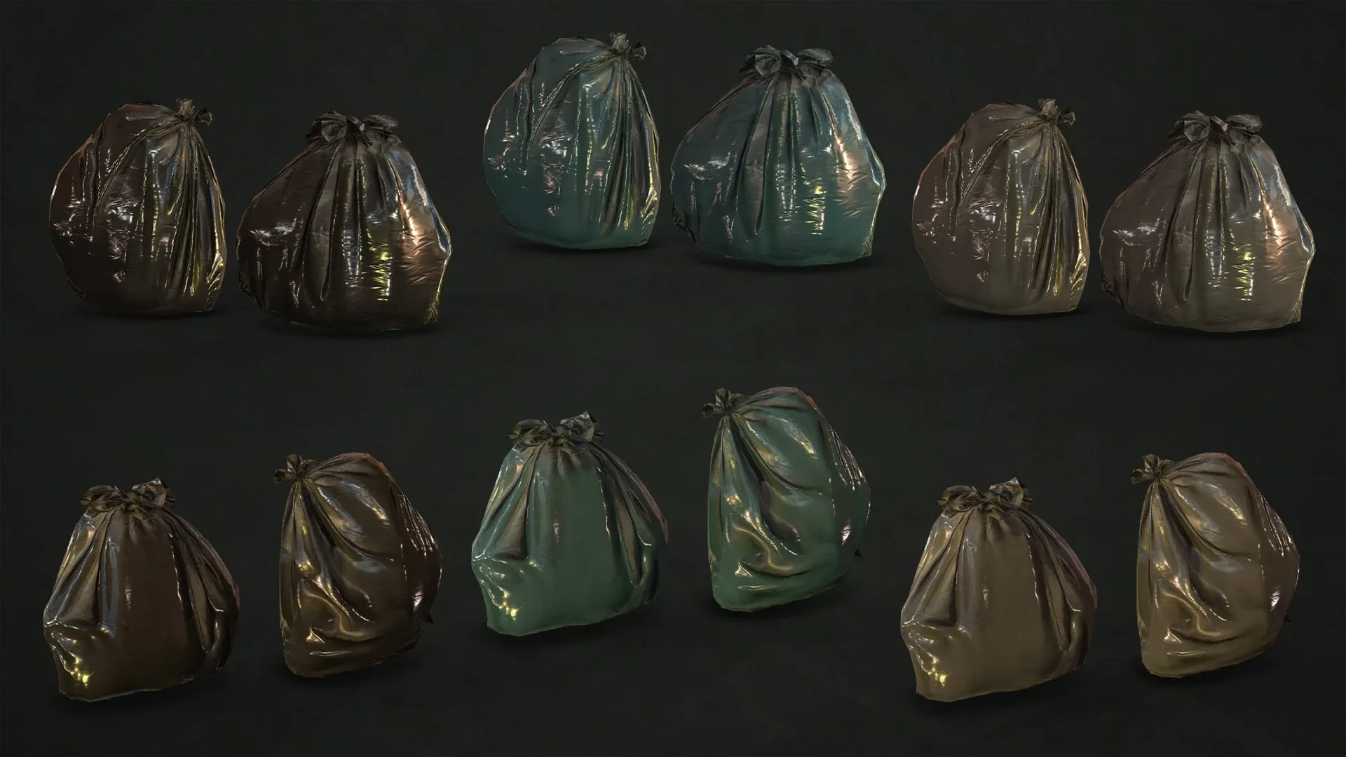 Urban Trash & Garbage Bags - Low Poly