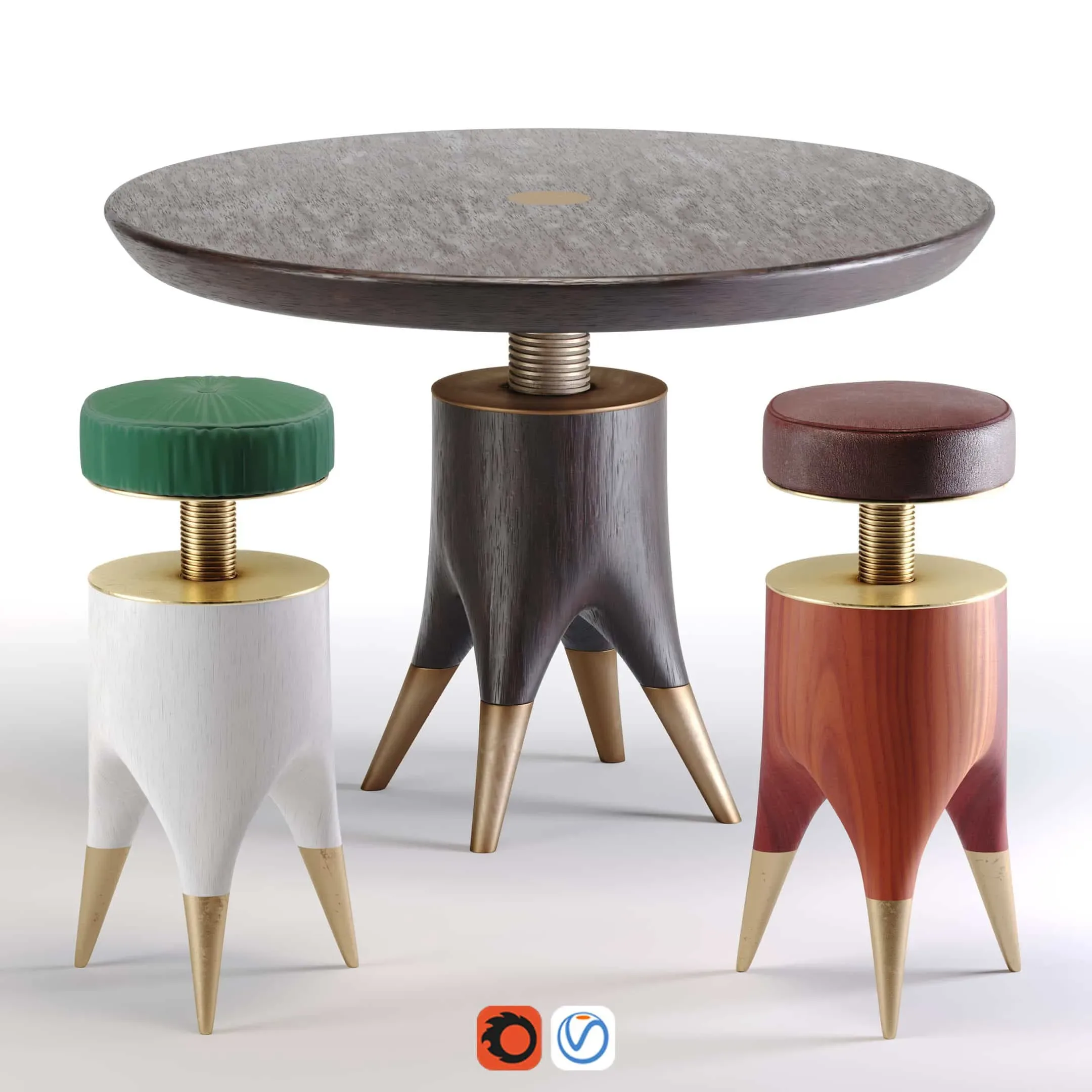 Mushroom Table & Molar Stool