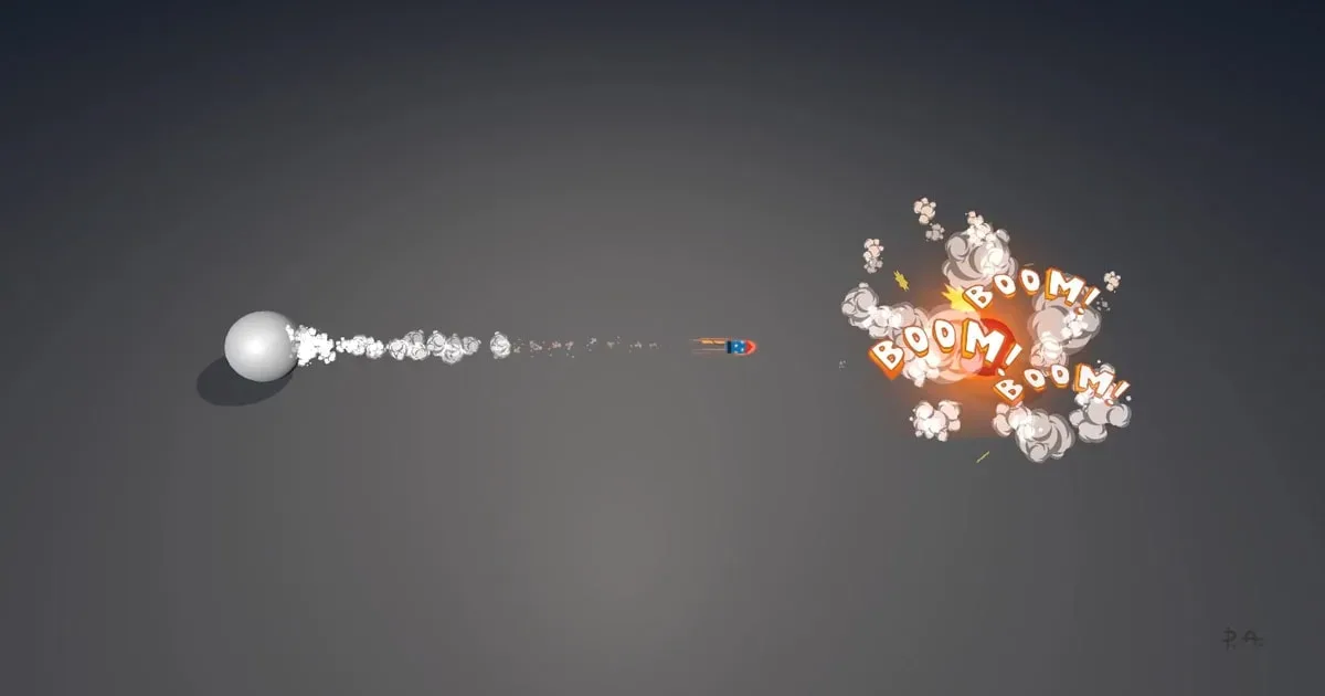 Cartoon Missile and Explosion VFX