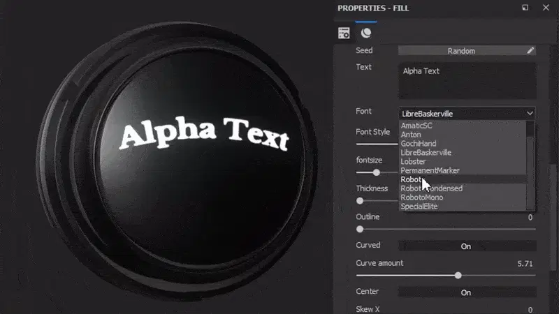 Alpha Text - A procedural text tool for Substance Painter