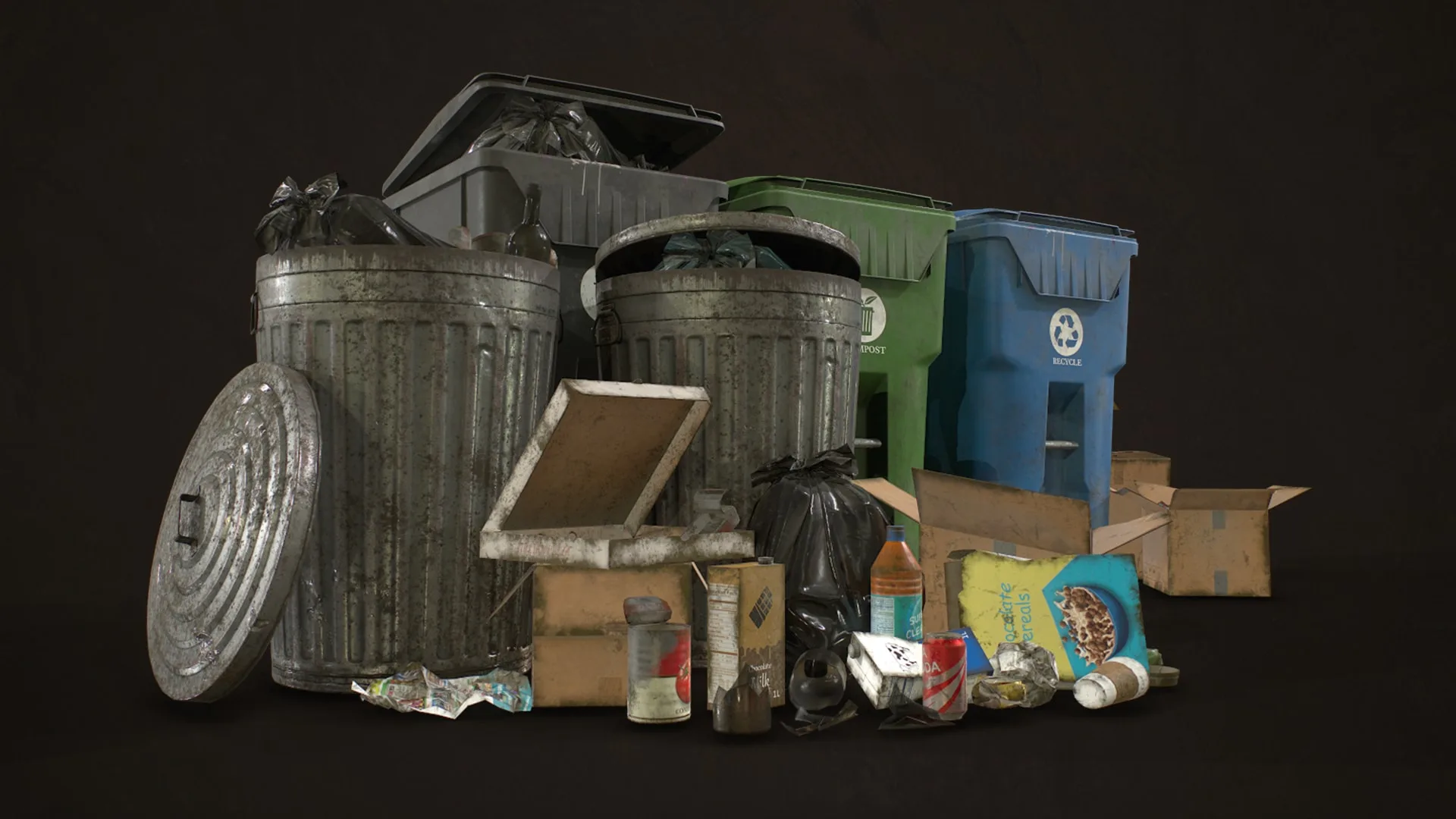 Urban Trash Pack Vol 2 - Low Poly