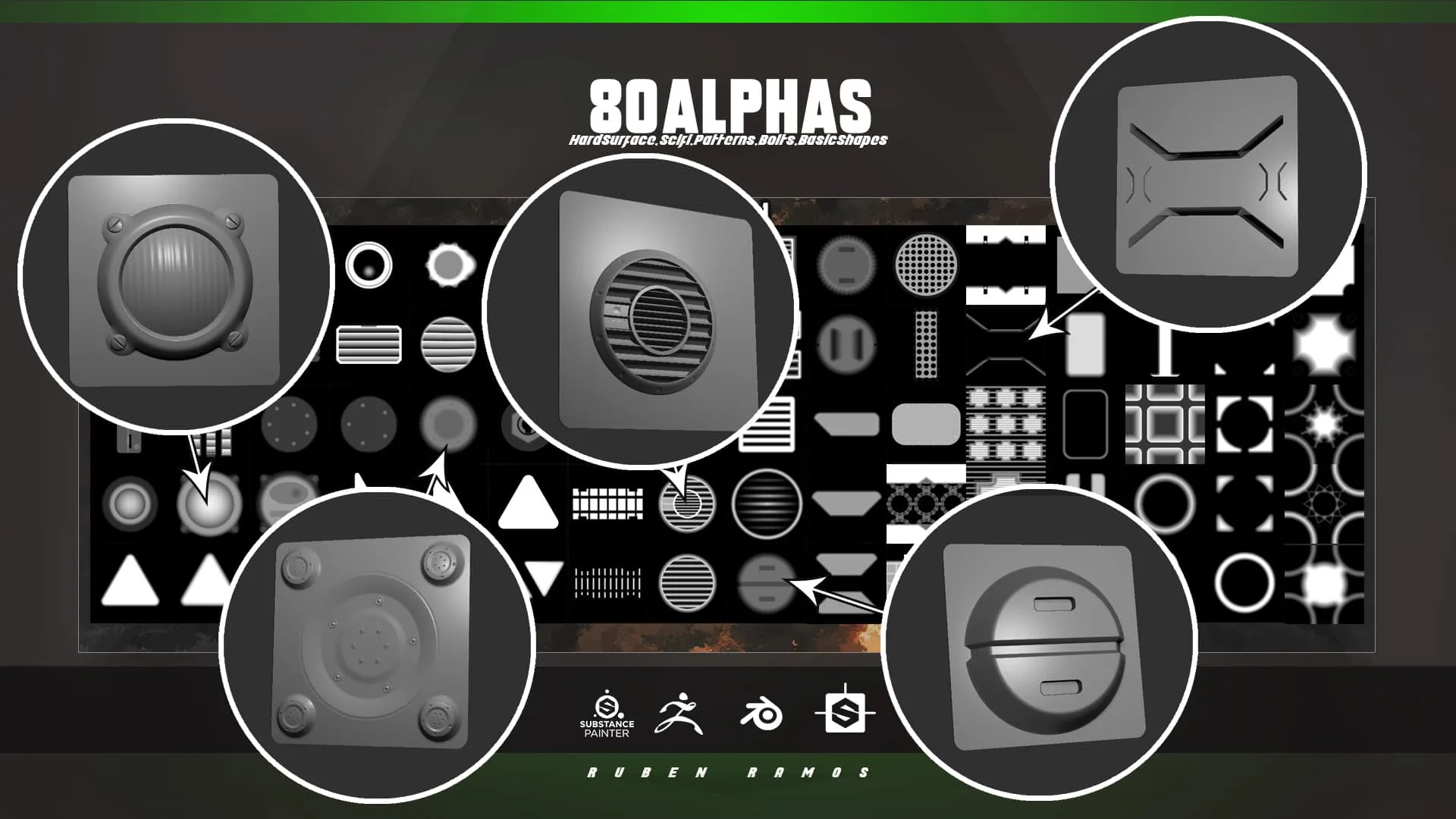 80 Hardsurface / SciFi Alphas | FREE |