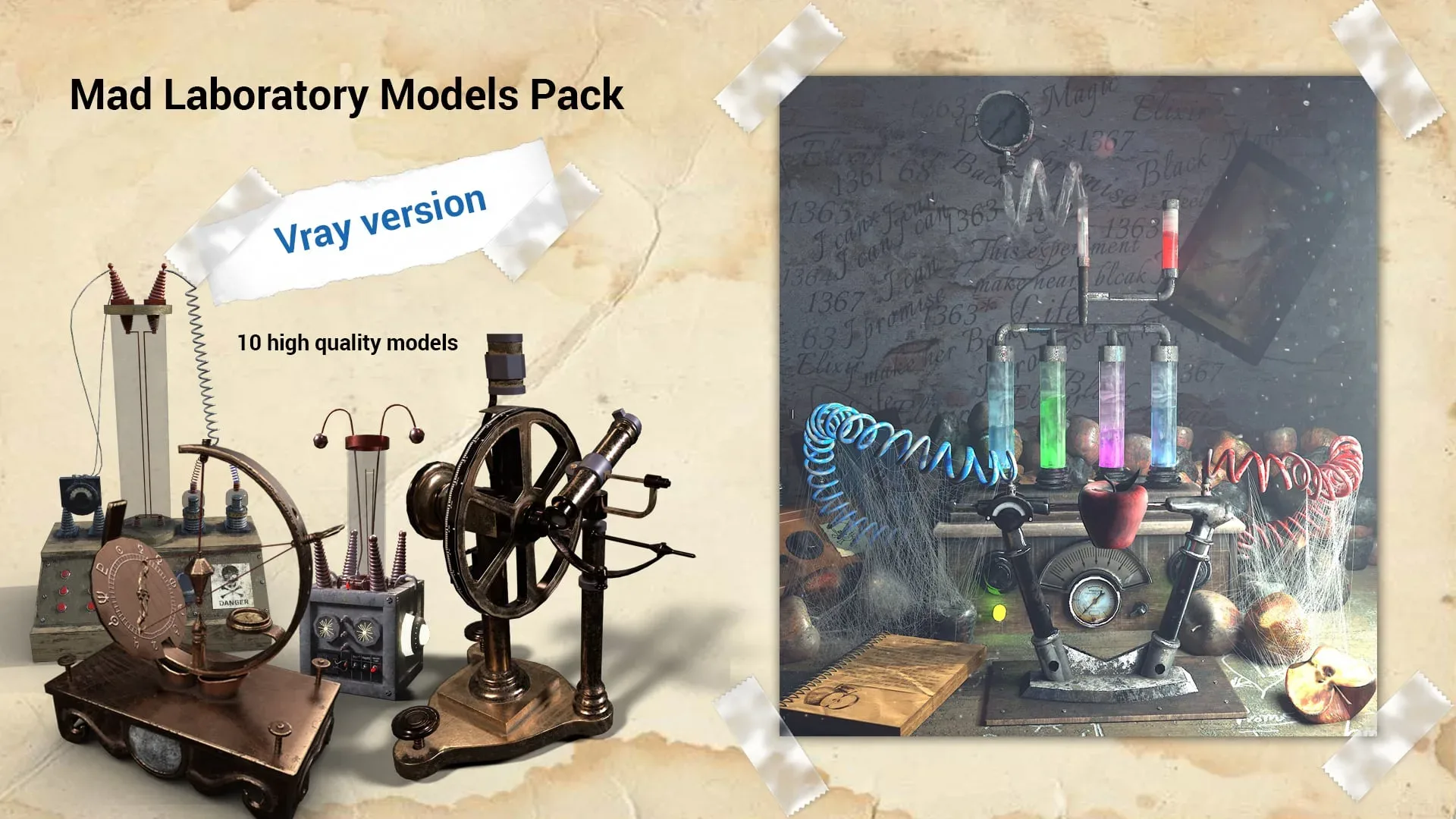 Mad Laboratory Models Pack For Vray