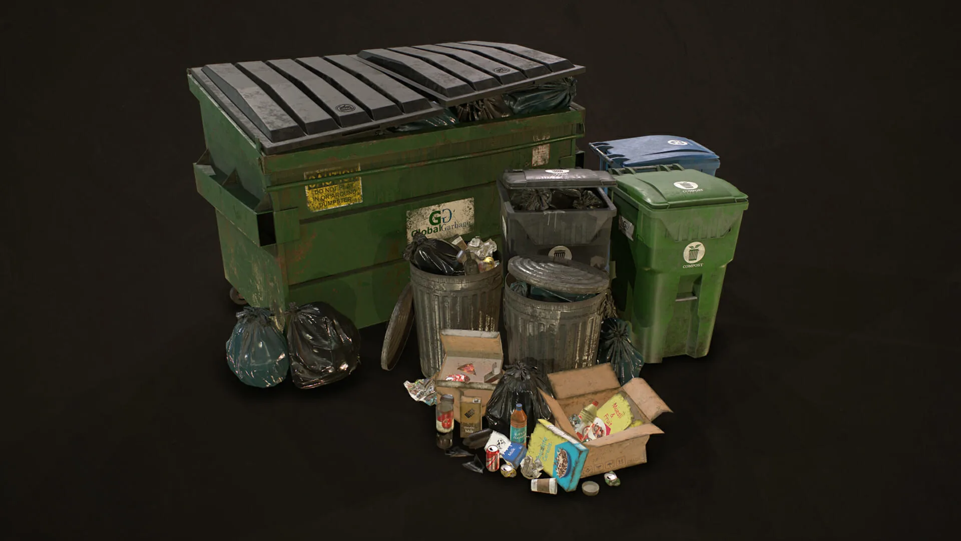 Urban Trash Pack Vol 3 - Low Poly