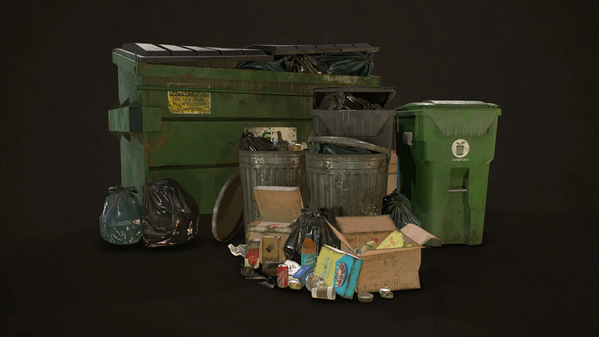 Urban Trash Pack Vol 3 - Low Poly