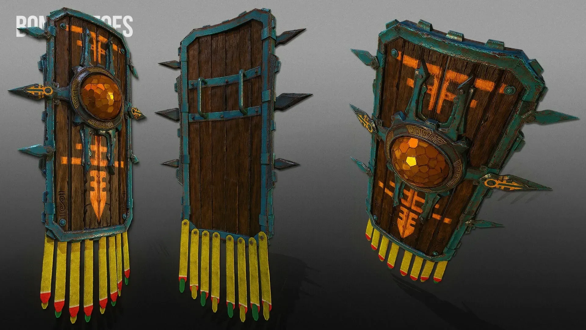 Aztec Warrior Shields - Game Ready