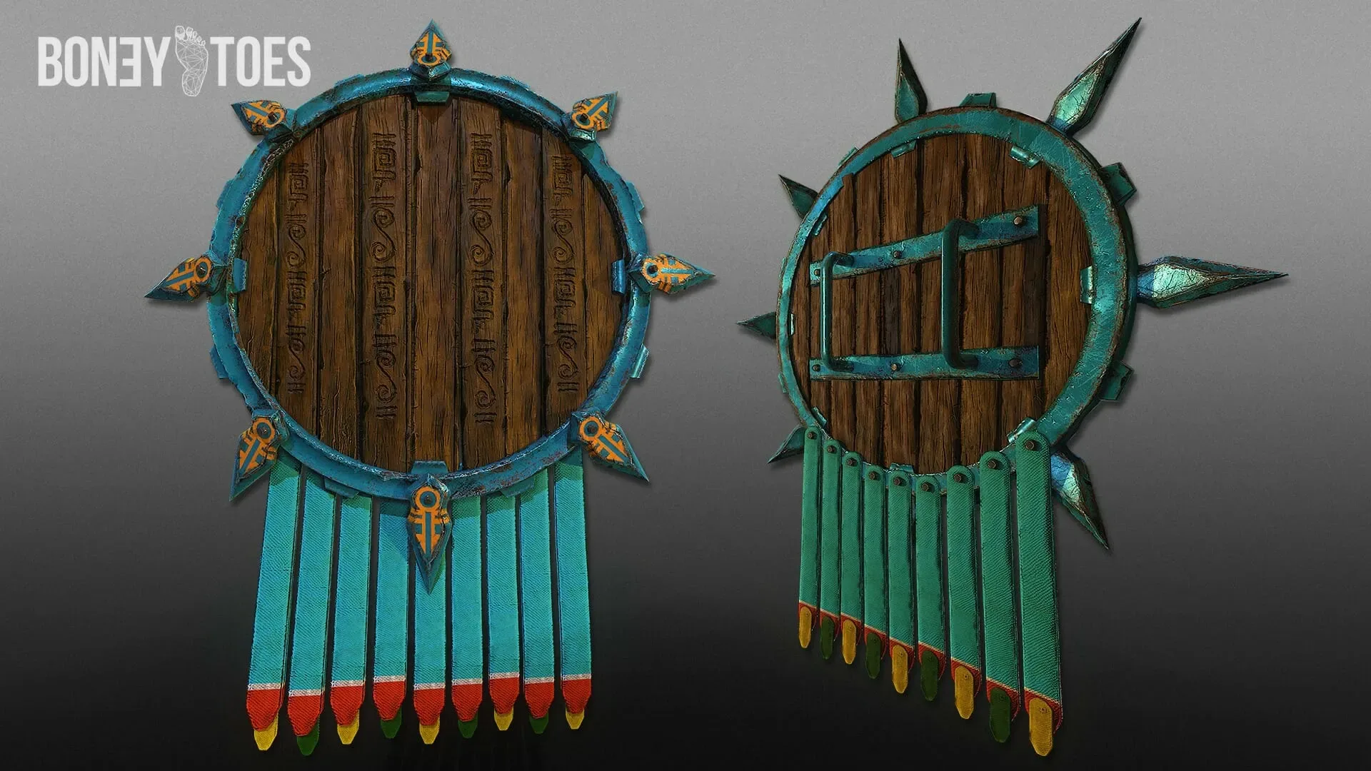 Aztec Warrior Shields - Game Ready