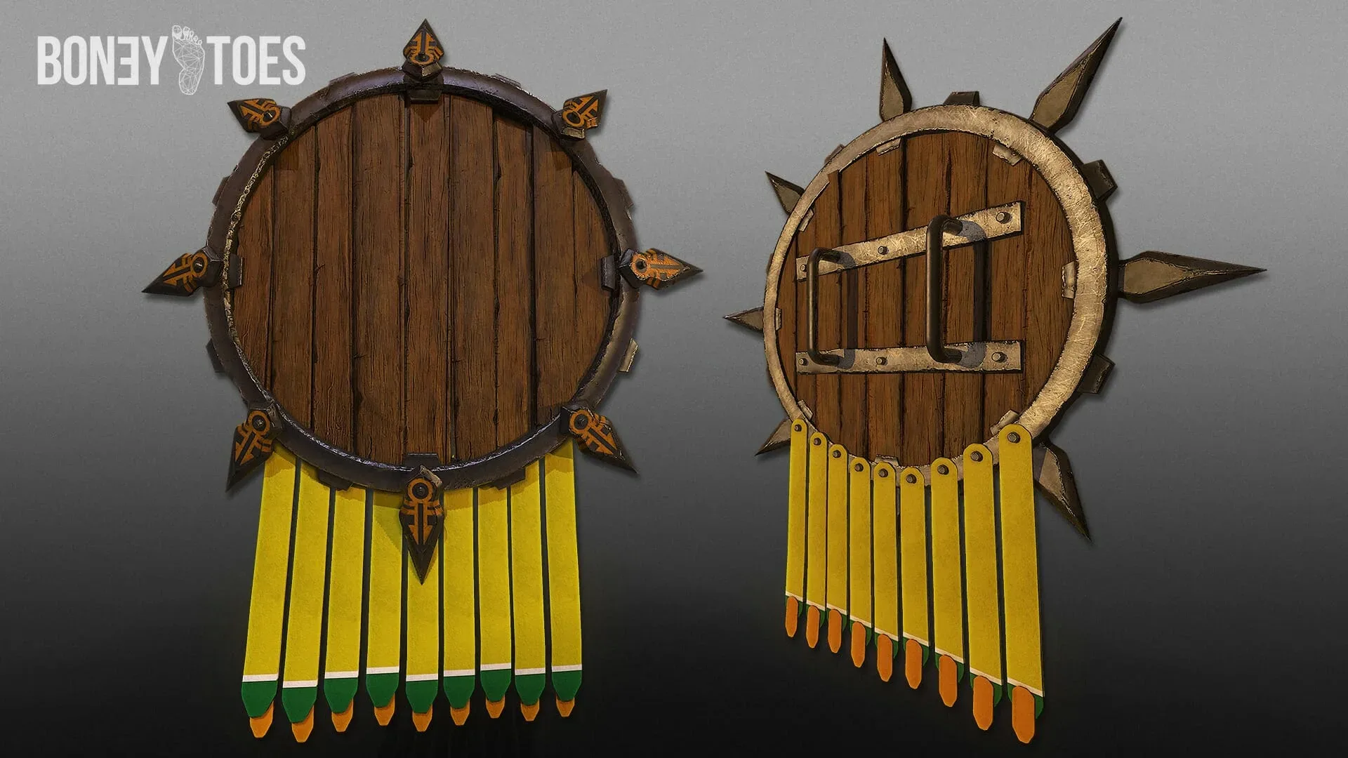 Aztec Warrior Shields - Game Ready