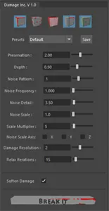 Damage Inc V 1.2 - Procedural Damage Maya Script