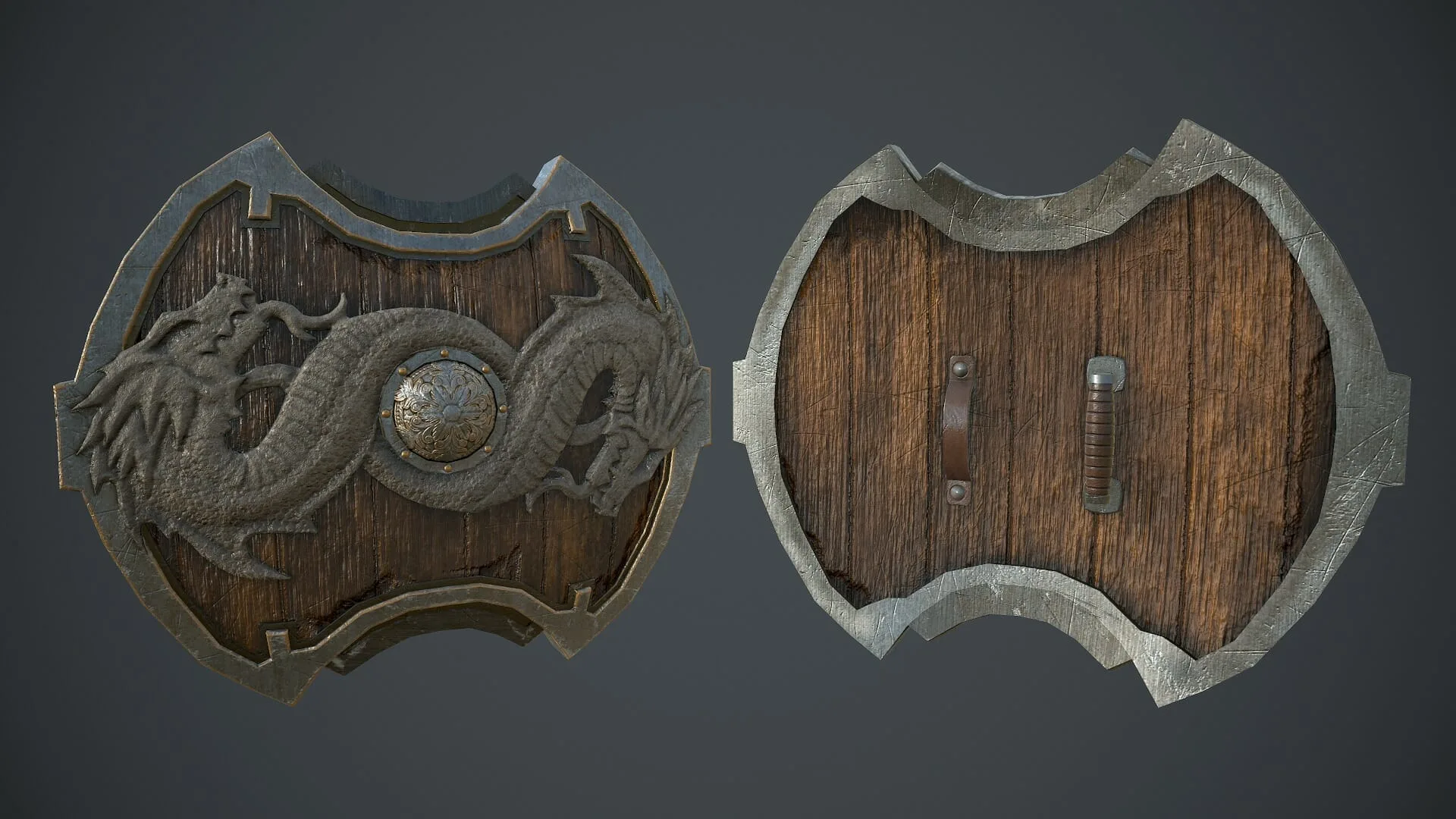 15 Low Poly Ancient Shields + 4k PBR Texture & Material - Vol 01