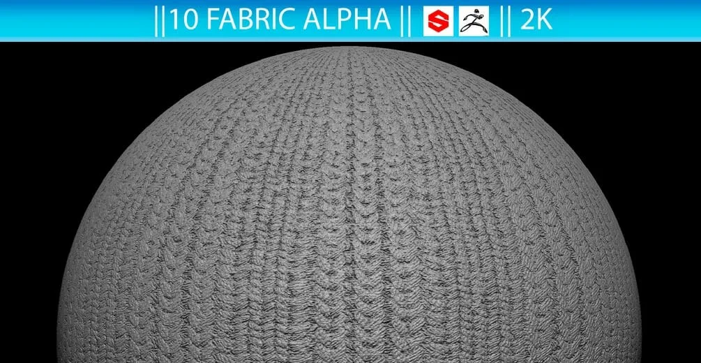 10 Fabric Alphas (ZBrush, Substance, 2K)