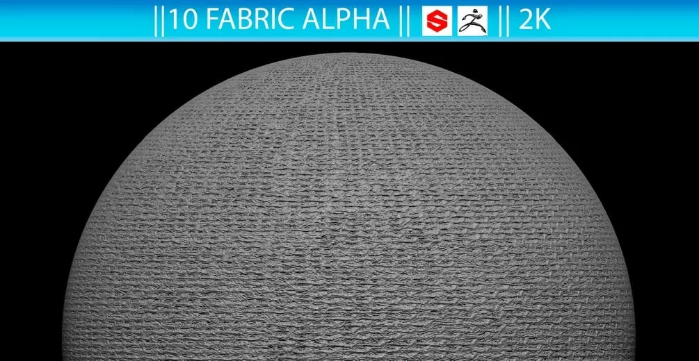 10 Fabric Alphas (ZBrush, Substance, 2K)