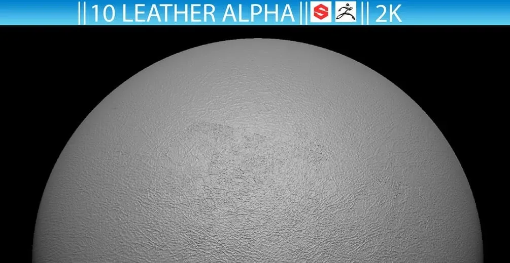 10 Leather Fabric Alphas (ZBrush, Substance, 2K, PSD)