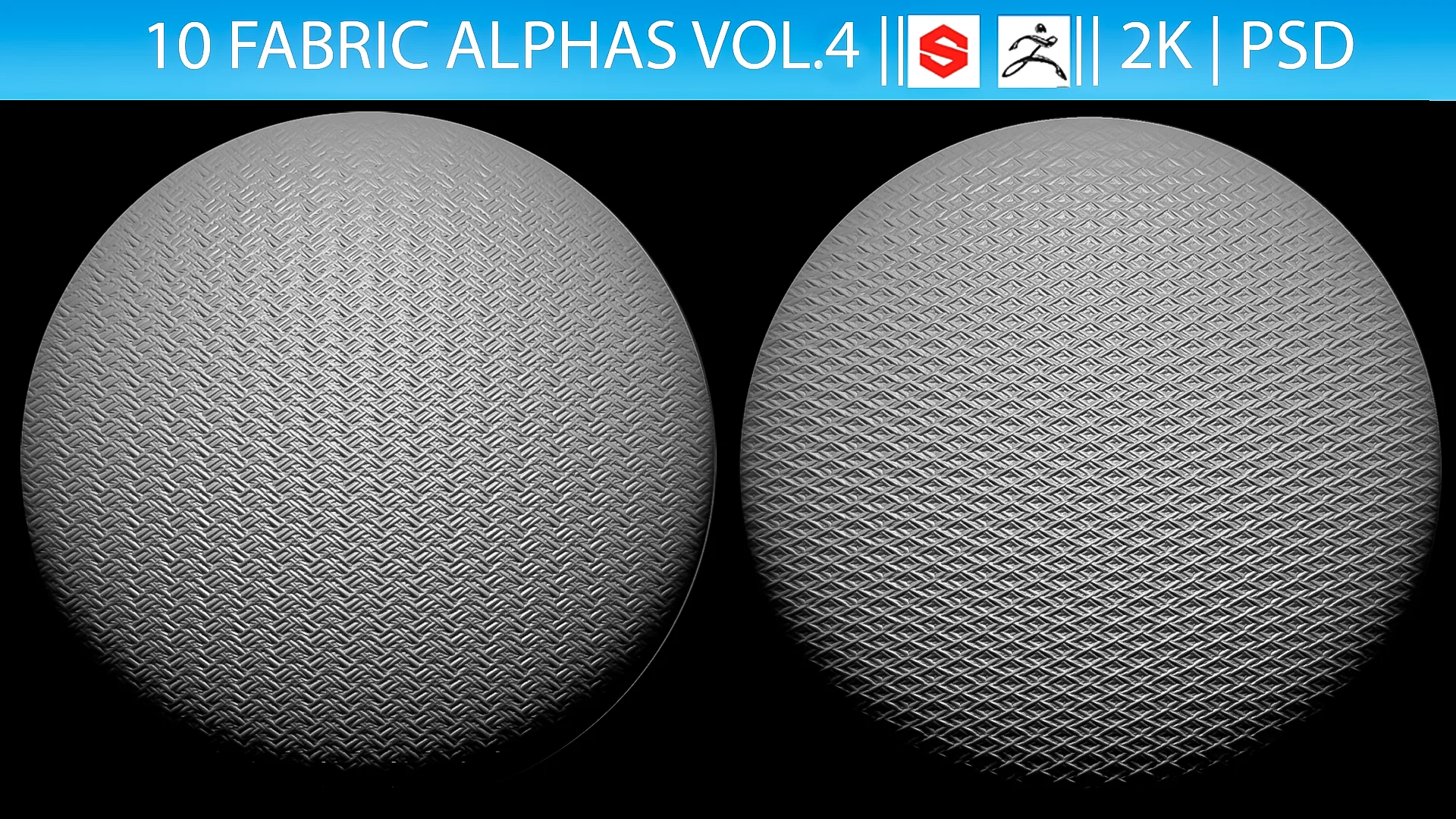 10 Fabric Alphas Vol.4 (ZBrush, Substance, 2K)