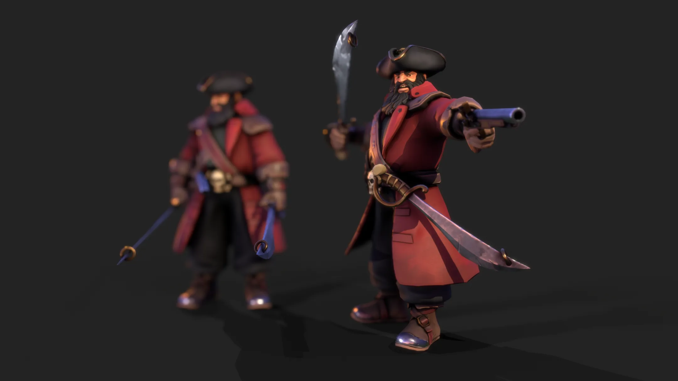 Pirate Captain - Stylised PBR Rigged character