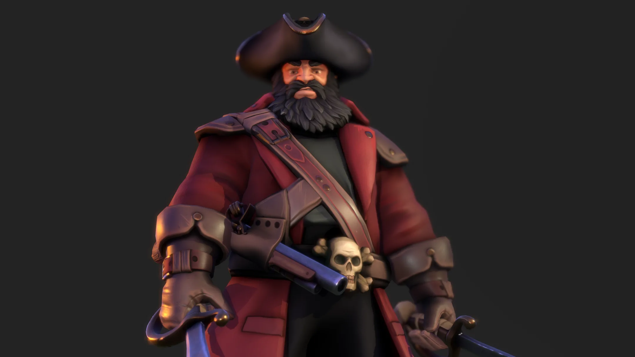 Pirate Captain - Stylised PBR Rigged character