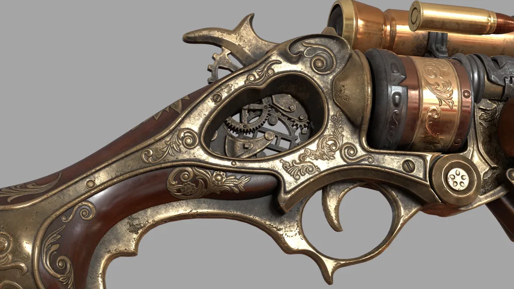 Steampunk Gun Game Asset in Blender Tutorial