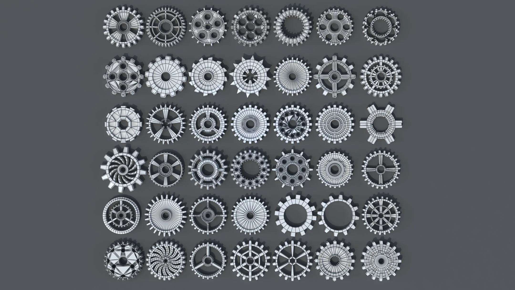 42 Low Poly Gears