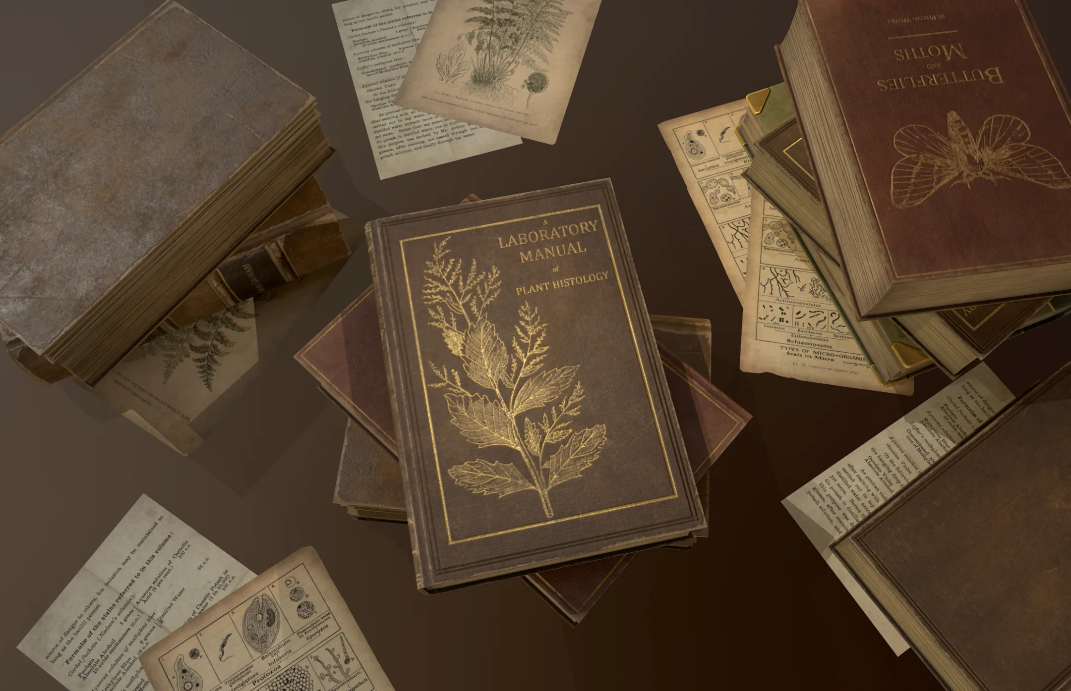 Old Books Set - PBR Game Ready