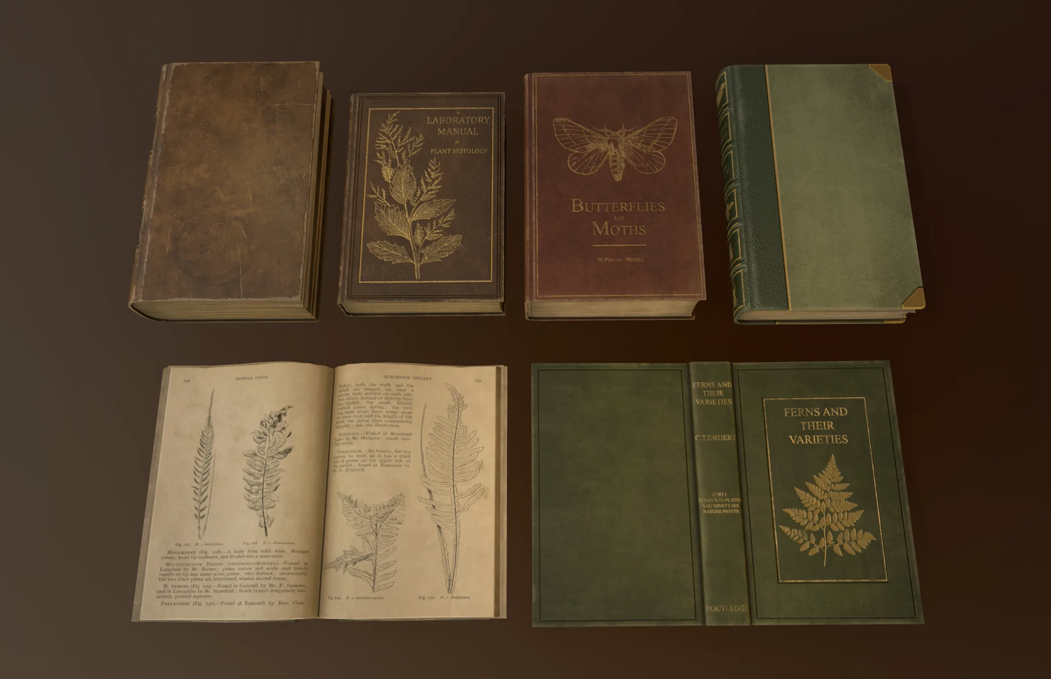 Old Books Set - PBR Game Ready