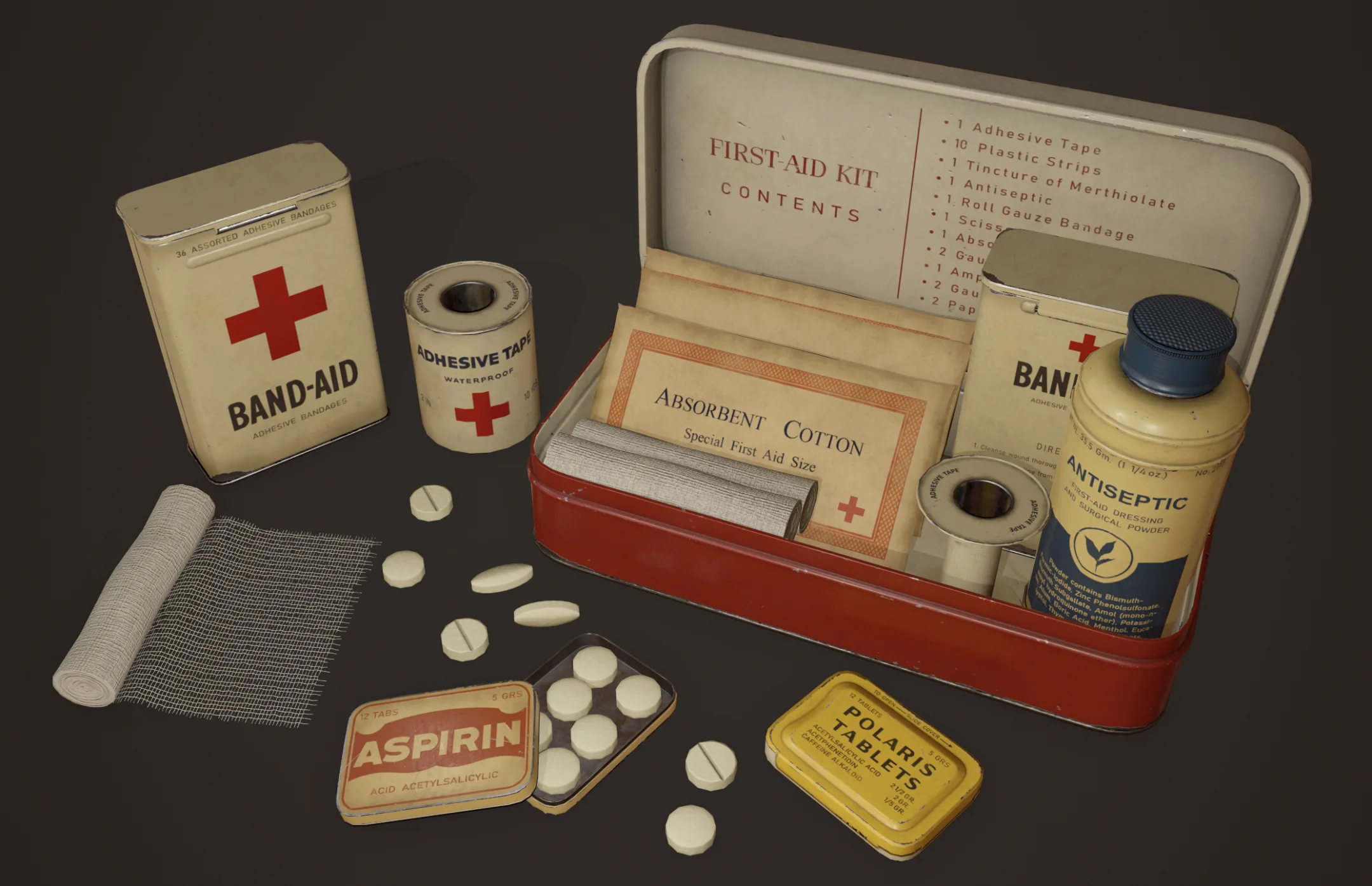 Vintage First Aid Kit - PBR Game Ready