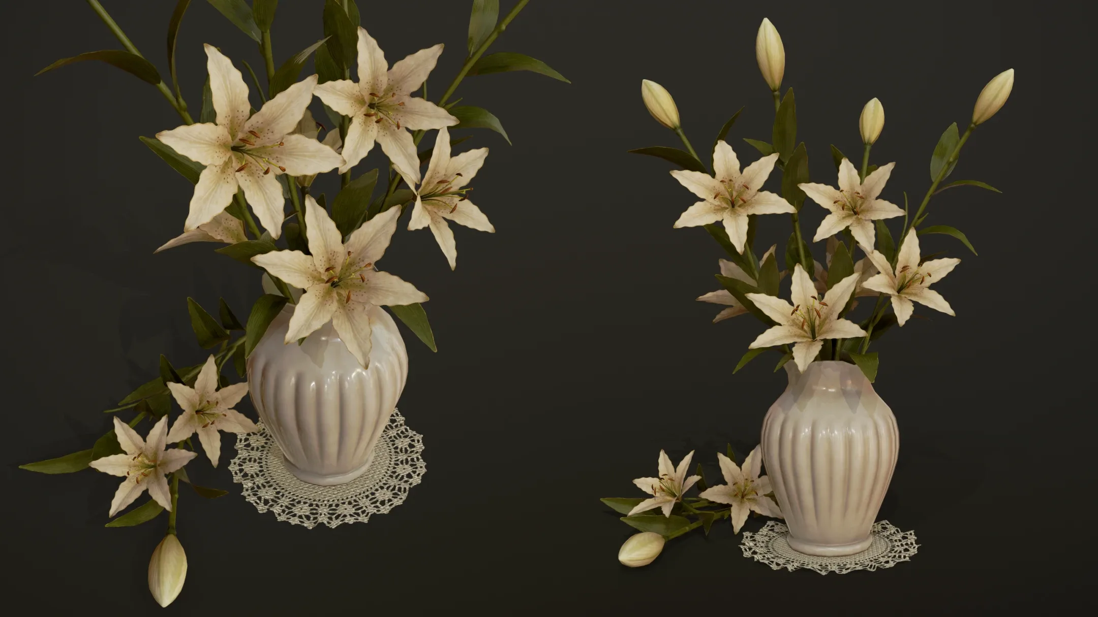 Bouquet with Lilies - PBR Game Ready